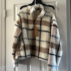 Thread & Supply plaid fleece pullover size S